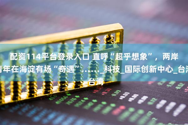 配资114平台登录入口 直呼“超乎想象”，两岸青年在海淀有场“奇遇”……_科技_国际创新中心_台湾